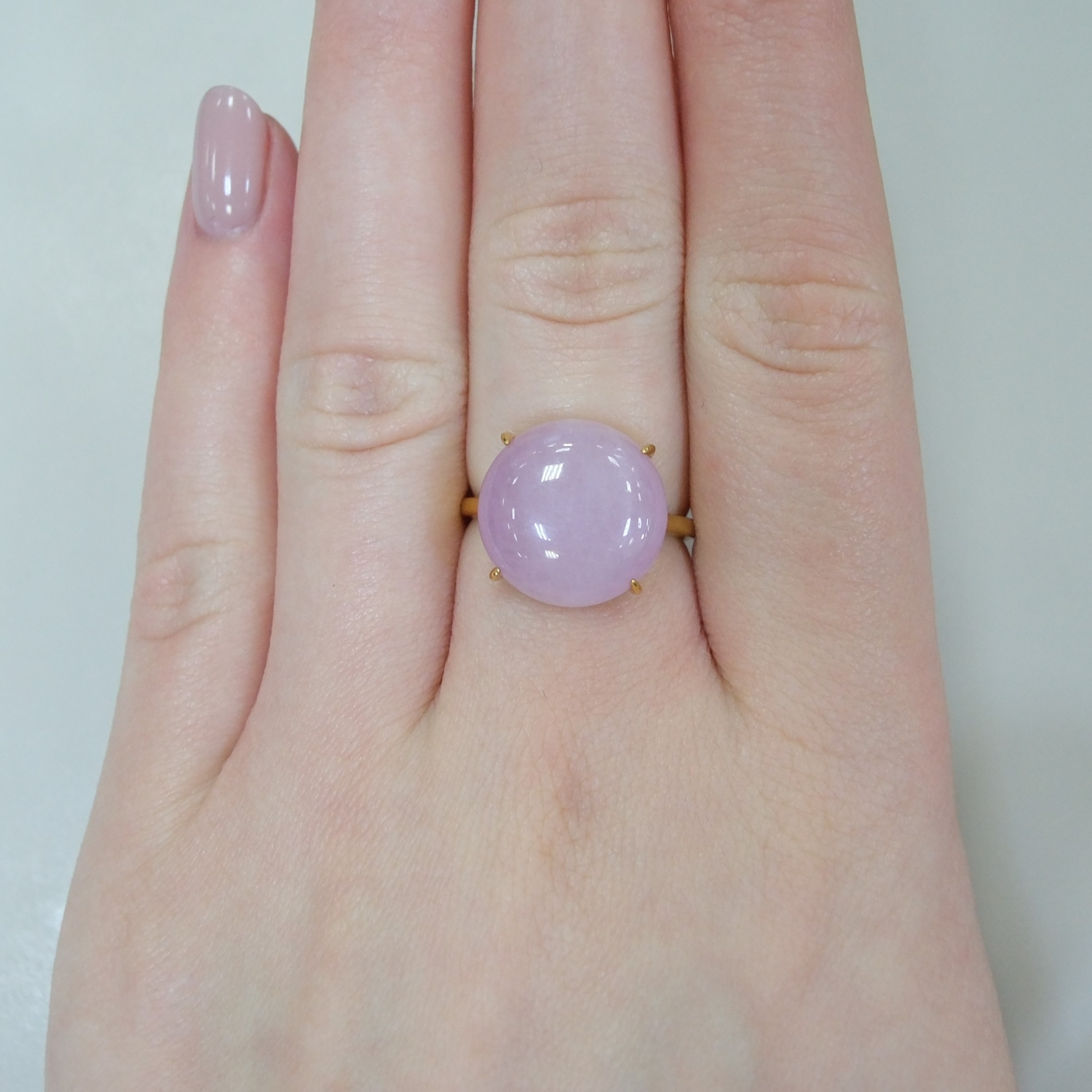 Серебряное кольцо с кунцитом